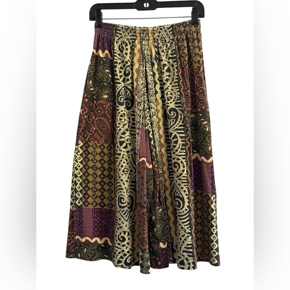 Toni Petite Vintage USA Union Made Boho 80s Wide Leg Capri Pants Size Medium - Picture 2 of 7